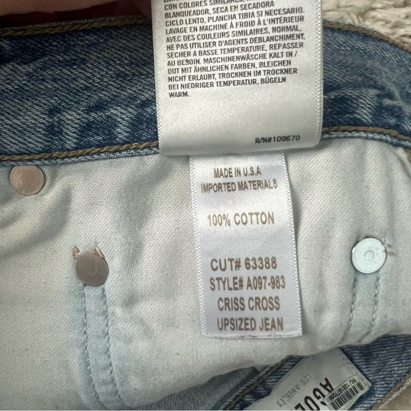 Agolde Criss Cross Upsized Denim Jeans 26/2 - Picture 12 of 14